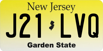 NJ license plate J21LVQ