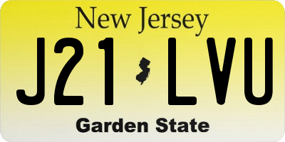 NJ license plate J21LVU
