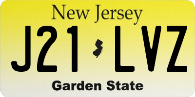 NJ license plate J21LVZ