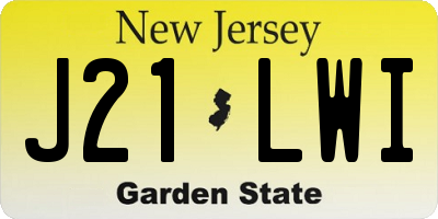 NJ license plate J21LWI
