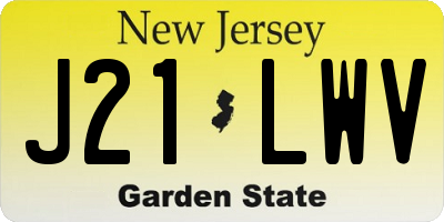 NJ license plate J21LWV