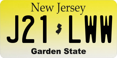 NJ license plate J21LWW