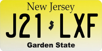 NJ license plate J21LXF