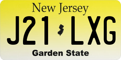NJ license plate J21LXG