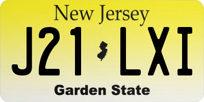 NJ license plate J21LXI