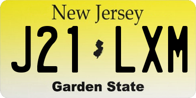 NJ license plate J21LXM