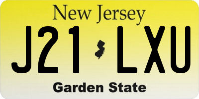 NJ license plate J21LXU