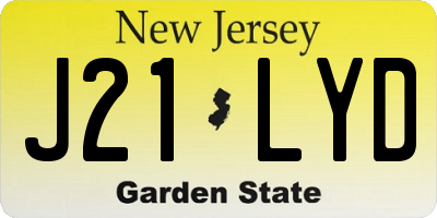 NJ license plate J21LYD