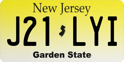 NJ license plate J21LYI