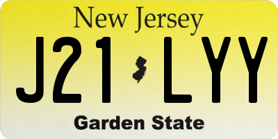 NJ license plate J21LYY