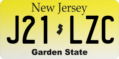 NJ license plate J21LZC