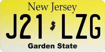 NJ license plate J21LZG