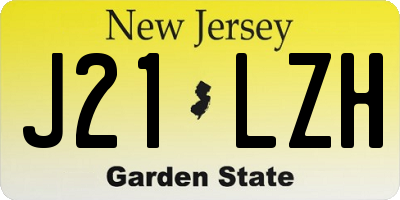 NJ license plate J21LZH