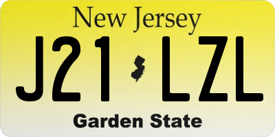 NJ license plate J21LZL