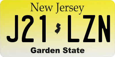 NJ license plate J21LZN