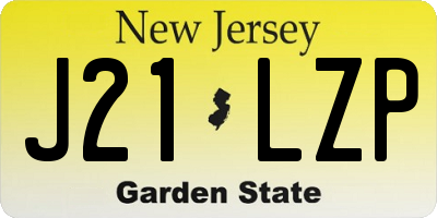 NJ license plate J21LZP
