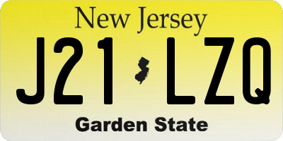NJ license plate J21LZQ