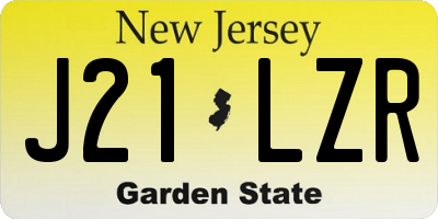 NJ license plate J21LZR