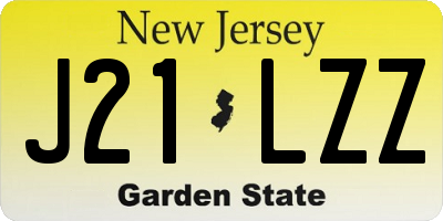 NJ license plate J21LZZ