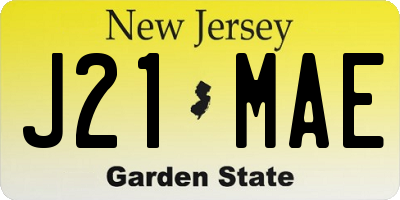 NJ license plate J21MAE