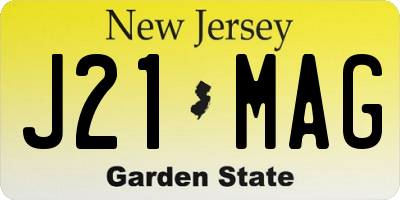 NJ license plate J21MAG