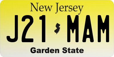NJ license plate J21MAM