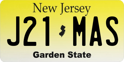 NJ license plate J21MAS