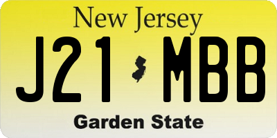 NJ license plate J21MBB