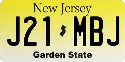 NJ license plate J21MBJ
