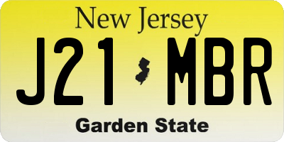 NJ license plate J21MBR