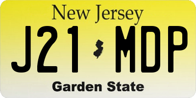 NJ license plate J21MDP