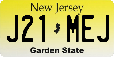 NJ license plate J21MEJ