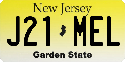 NJ license plate J21MEL