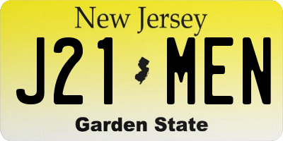NJ license plate J21MEN