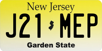 NJ license plate J21MEP
