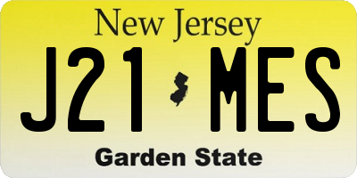 NJ license plate J21MES
