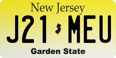 NJ license plate J21MEU