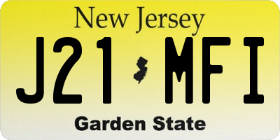 NJ license plate J21MFI