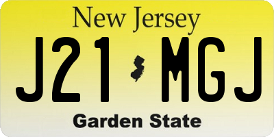 NJ license plate J21MGJ