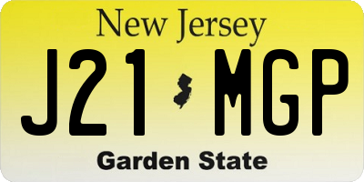 NJ license plate J21MGP