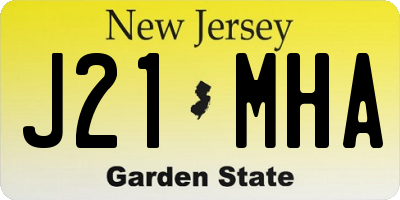 NJ license plate J21MHA