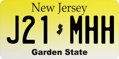 NJ license plate J21MHH