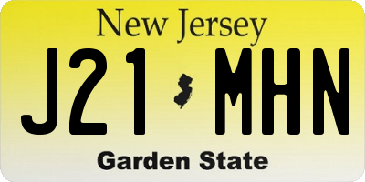 NJ license plate J21MHN