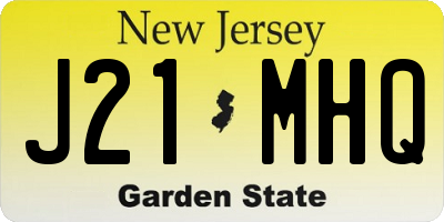 NJ license plate J21MHQ
