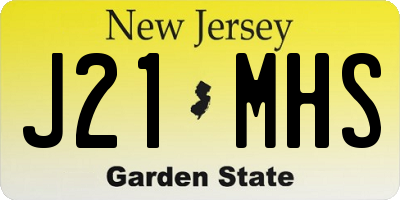 NJ license plate J21MHS