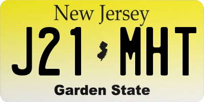 NJ license plate J21MHT