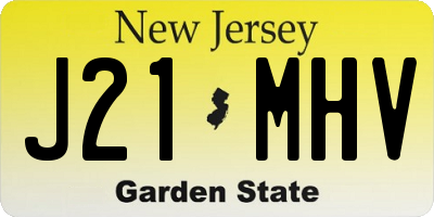 NJ license plate J21MHV