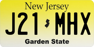 NJ license plate J21MHX