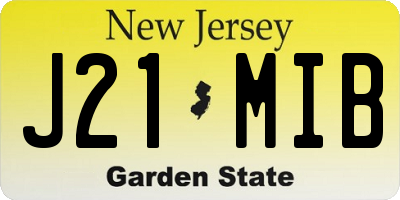 NJ license plate J21MIB