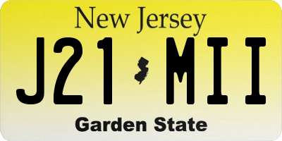 NJ license plate J21MII